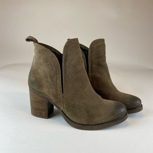 Hunter Green Suede Bootie Heels